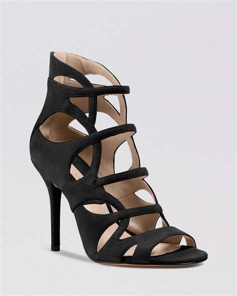 michael kors black sandra caged heel|Michael Kors mule sandals.